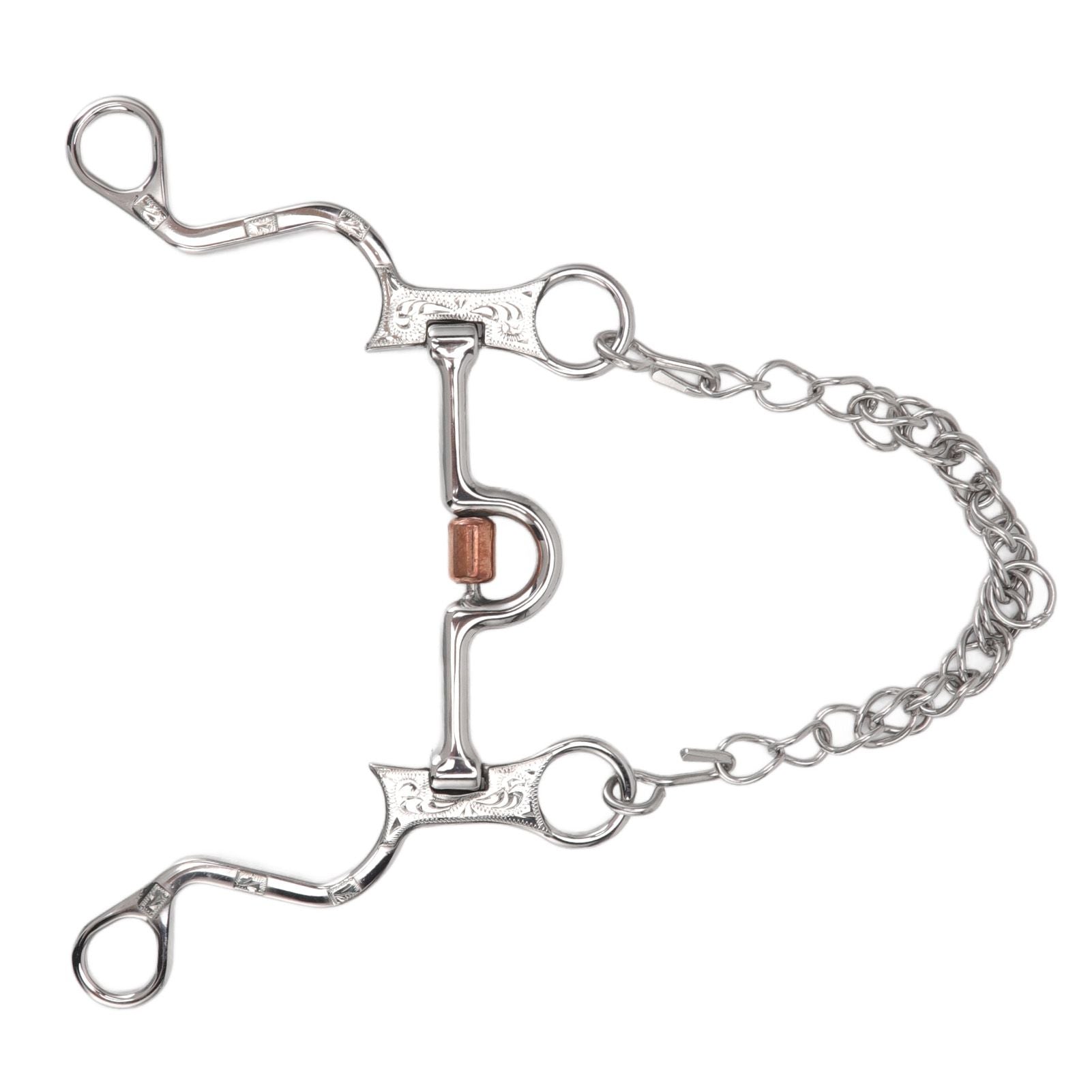 120mm Horse Mouth Snaffle with Chain Stainless Steel Horse Bit for Equestrian Training Equipment V1294-YM3111220273811-0421