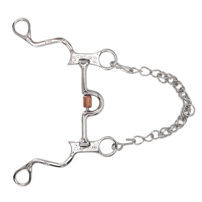120mm Horse Mouth Snaffle with Chain Stainless Steel Horse Bit for Equestrian Training Equipment V1294-YM3111220273811-0421