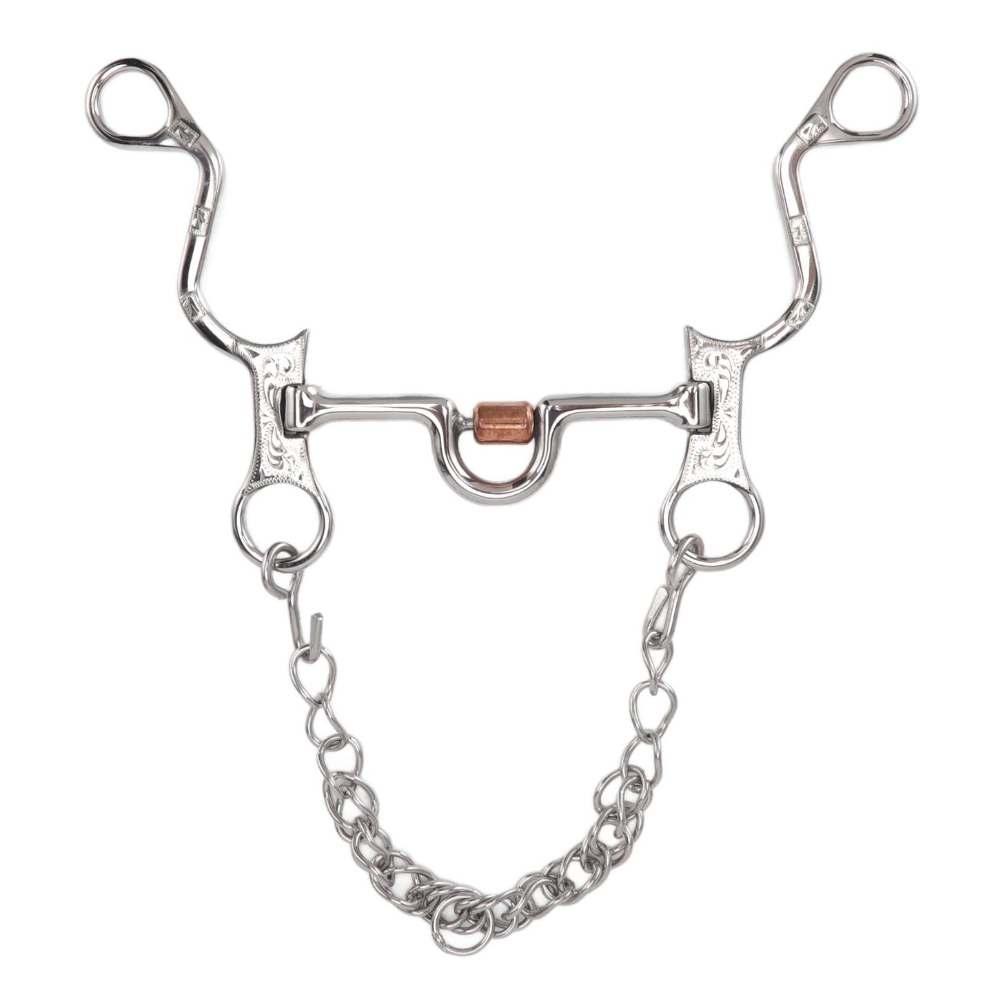 120mm Horse Mouth Snaffle with Chain Stainless Steel Horse Bit for Equestrian Training Equipment V1294-YM3111220273811-0421