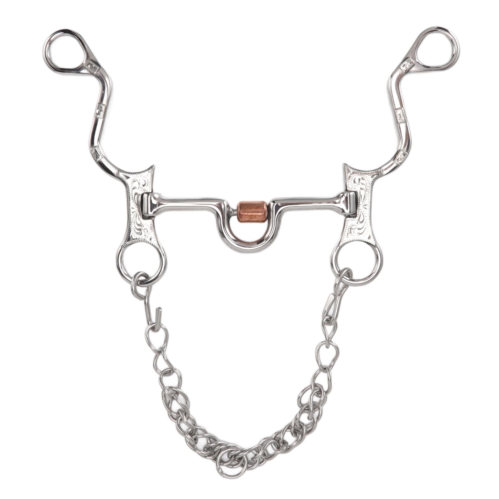 120mm Horse Mouth Snaffle with Chain Stainless Steel Horse Bit for Equestrian Training Equipment V1294-YM3111220273811-0421