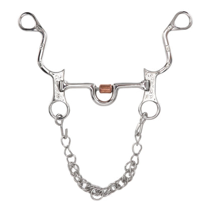 120mm Horse Mouth Snaffle with Chain Stainless Steel Horse Bit for Equestrian Training Equipment V1294-YM3111220273811-0421