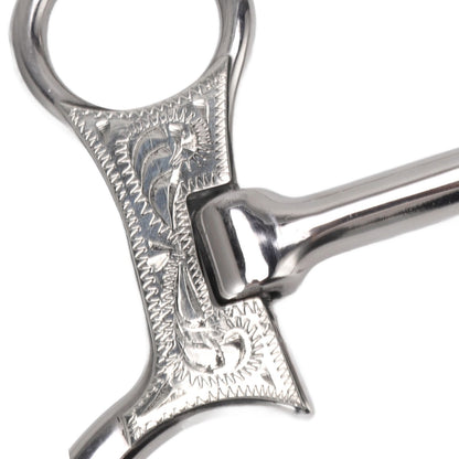 120mm Horse Mouth Snaffle with Chain Stainless Steel Horse Bit for Equestrian Training Equipment V1294-YM3111220273811-0421