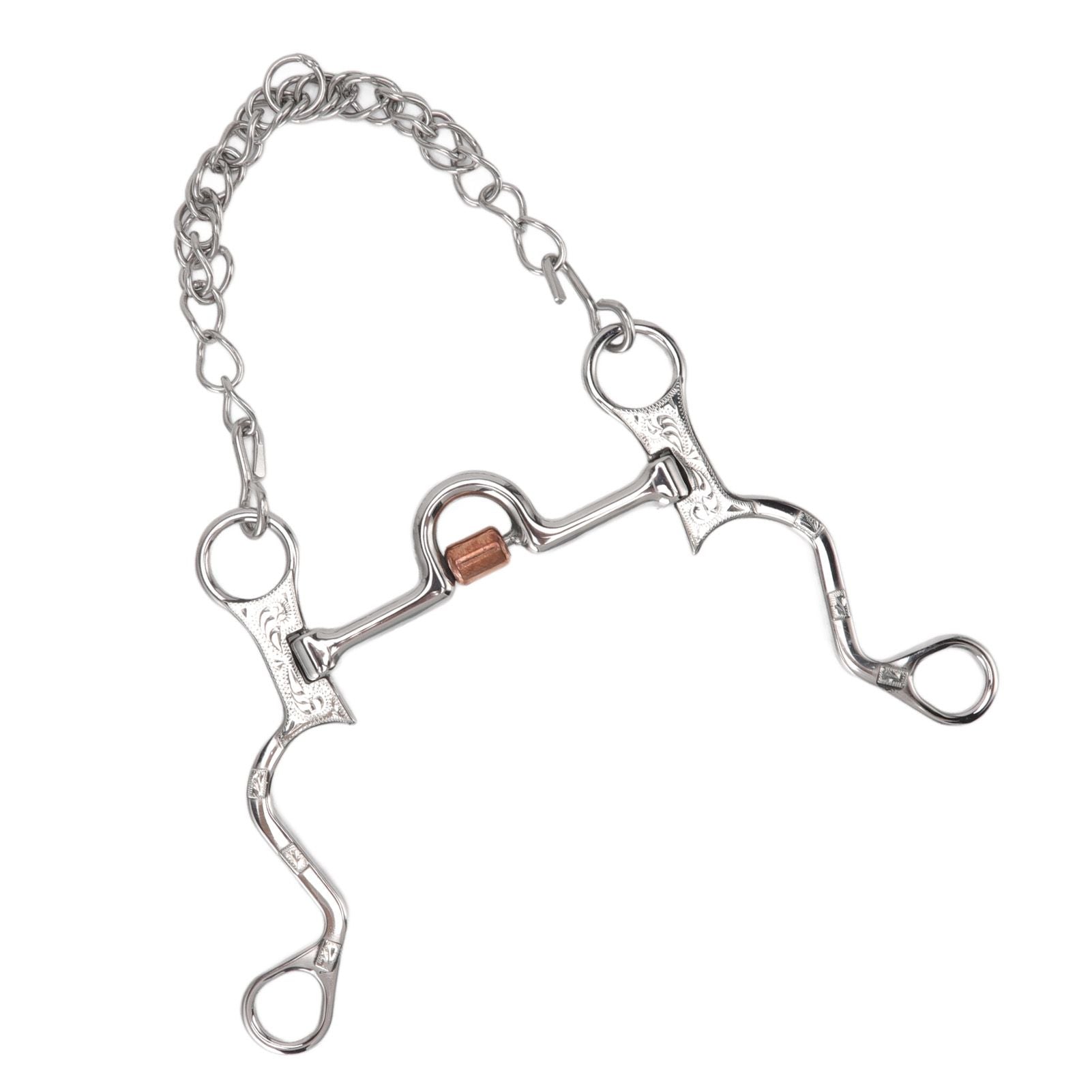 120mm Horse Mouth Snaffle with Chain Stainless Steel Horse Bit for Equestrian Training Equipment V1294-YM3111220273811-0421