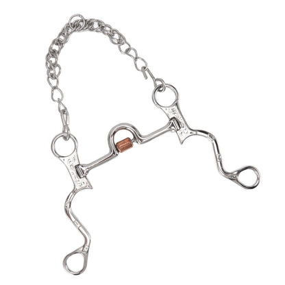 120mm Horse Mouth Snaffle with Chain Stainless Steel Horse Bit for Equestrian Training Equipment V1294-YM3111220273811-0421