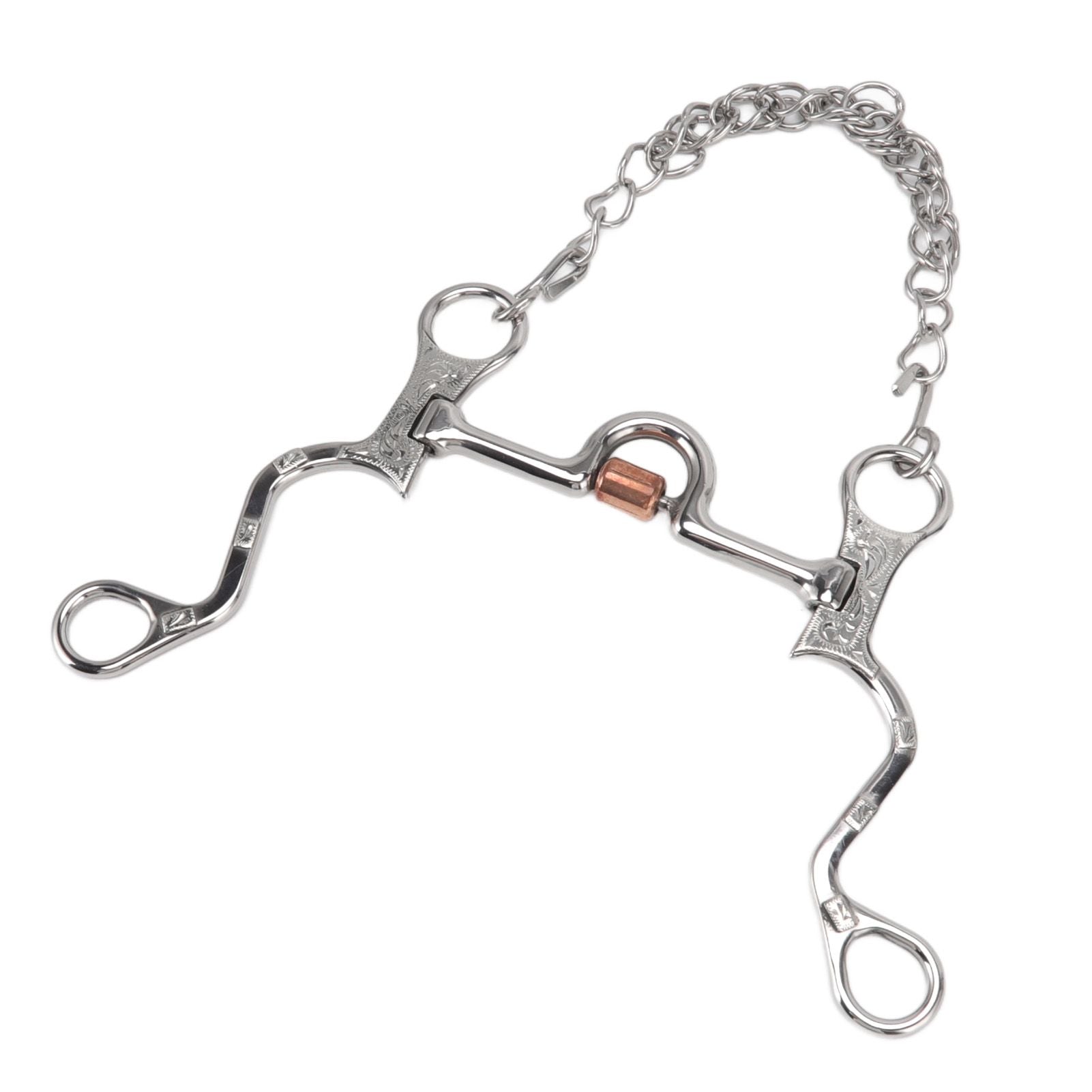 120mm Horse Mouth Snaffle with Chain Stainless Steel Horse Bit for Equestrian Training Equipment V1294-YM3111220273811-0421