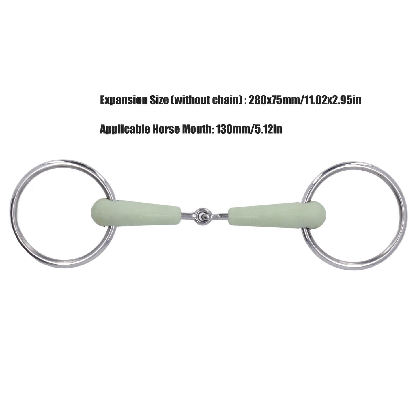130mm Horse Mouth Snaffle with Chain Stainless Steel Horse Bit for Equestrian Training Equipment V1294-YM3111220273911-0421