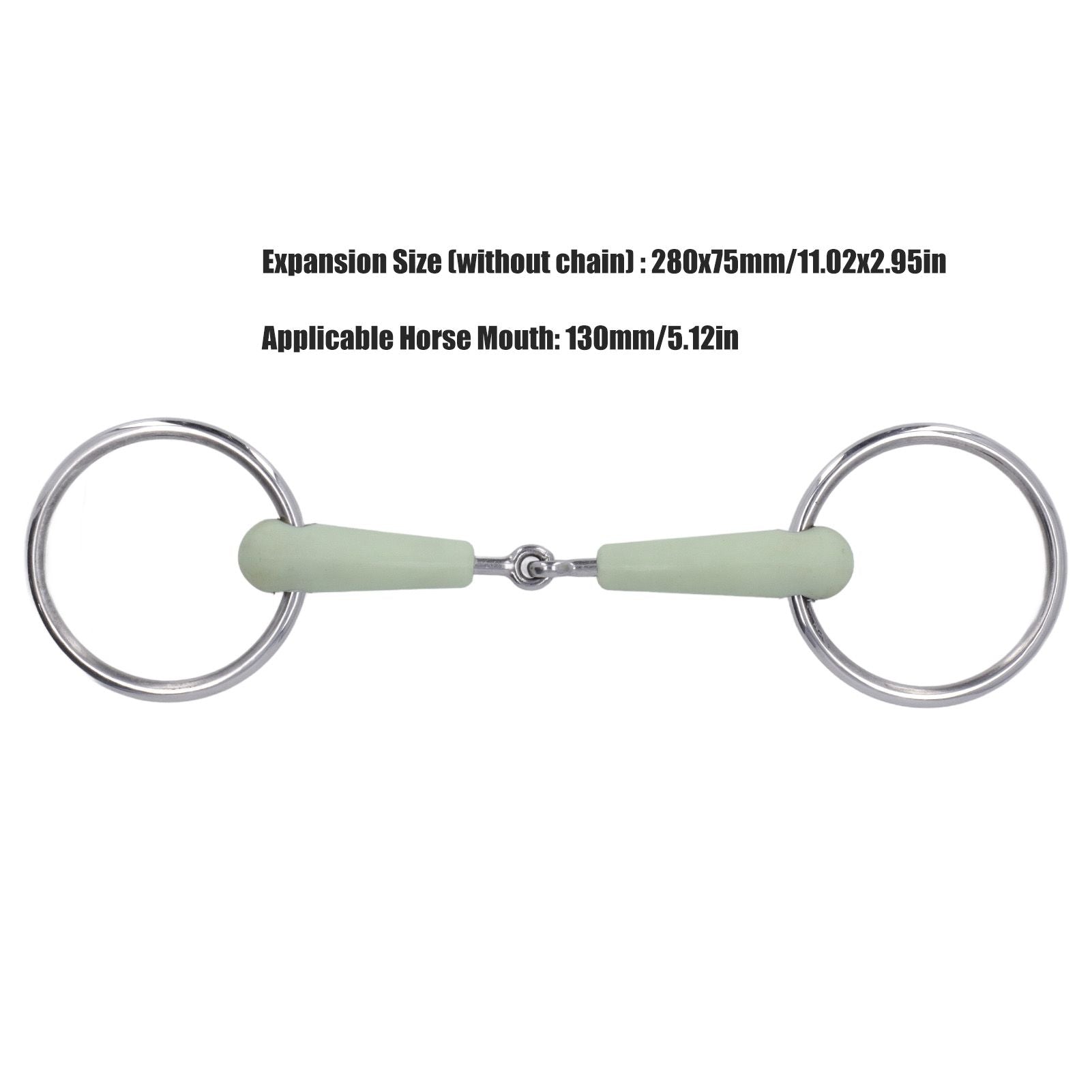 130mm Horse Mouth Snaffle with Chain Stainless Steel Horse Bit for Equestrian Training Equipment V1294-YM3111220273911-0421