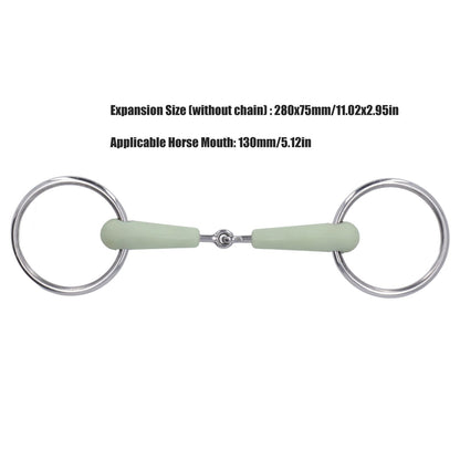 130mm Horse Mouth Snaffle with Chain Stainless Steel Horse Bit for Equestrian Training Equipment V1294-YM3111220273911-0421