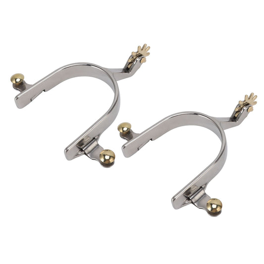1 Pair Horse Spurs Stainless Steel Exquisite Cowboy Equestrian Boot Spurs for Horse Training Equestrian V1294-YM3111220275111-0421