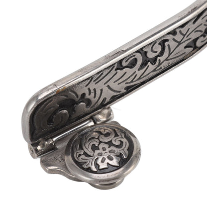 One Pair Boot Spurs Stainless Steel Vintage Leaf Patterned Western Cowboy Spurs for Outdoor V1294-YM3111220276611-0421