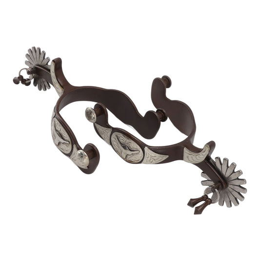 2 PCS Cowboy Horse Spurs Outdoor Garden Retro Spurs Saddlery Equipment with Cow Icon V1294-YM3111220277111-0421