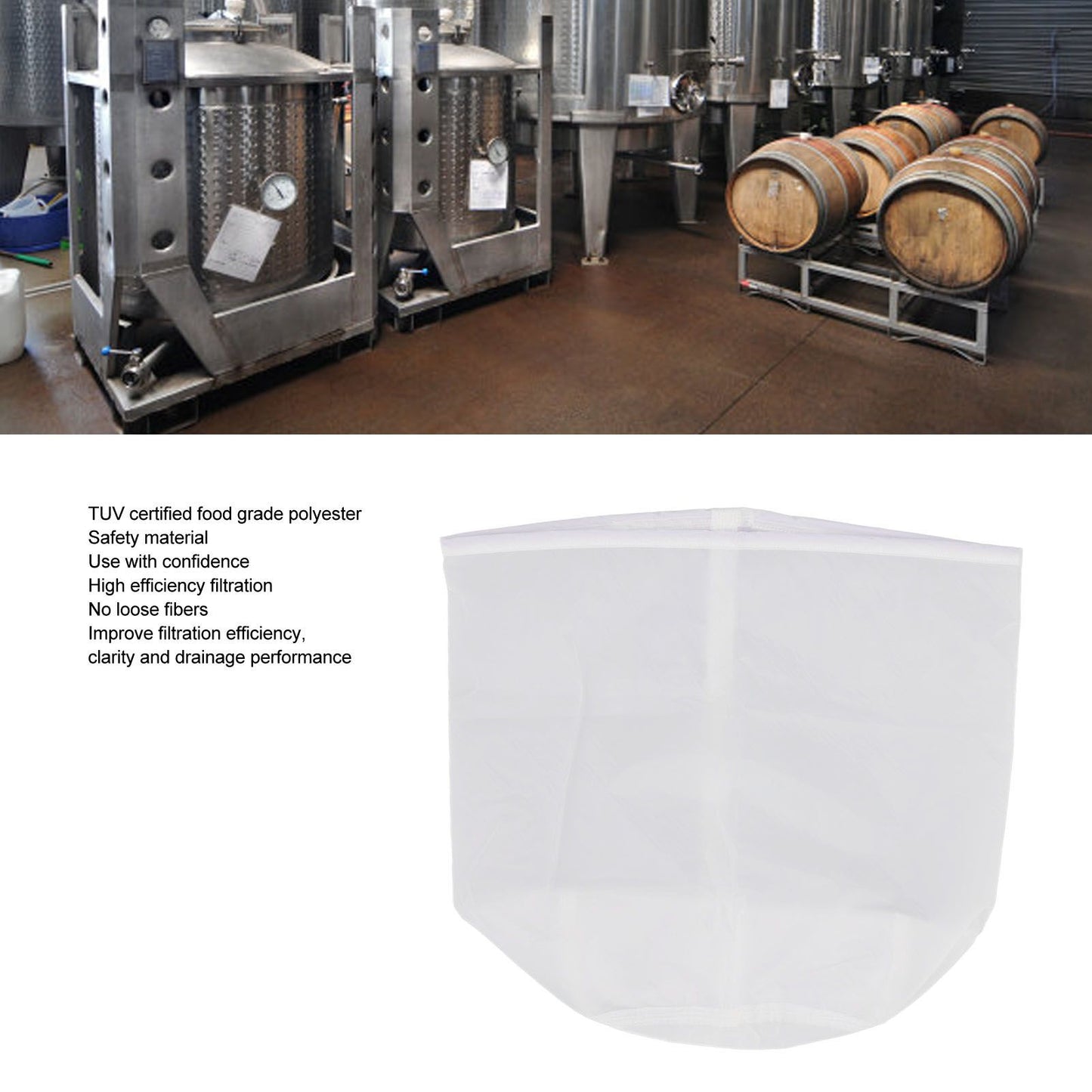 5 Gallons Brew Bags Wine Straining Bag Extra Fine Mesh for Homebrewing Milk Honey Purple (25micro) V1294-YM3111220279011-0421