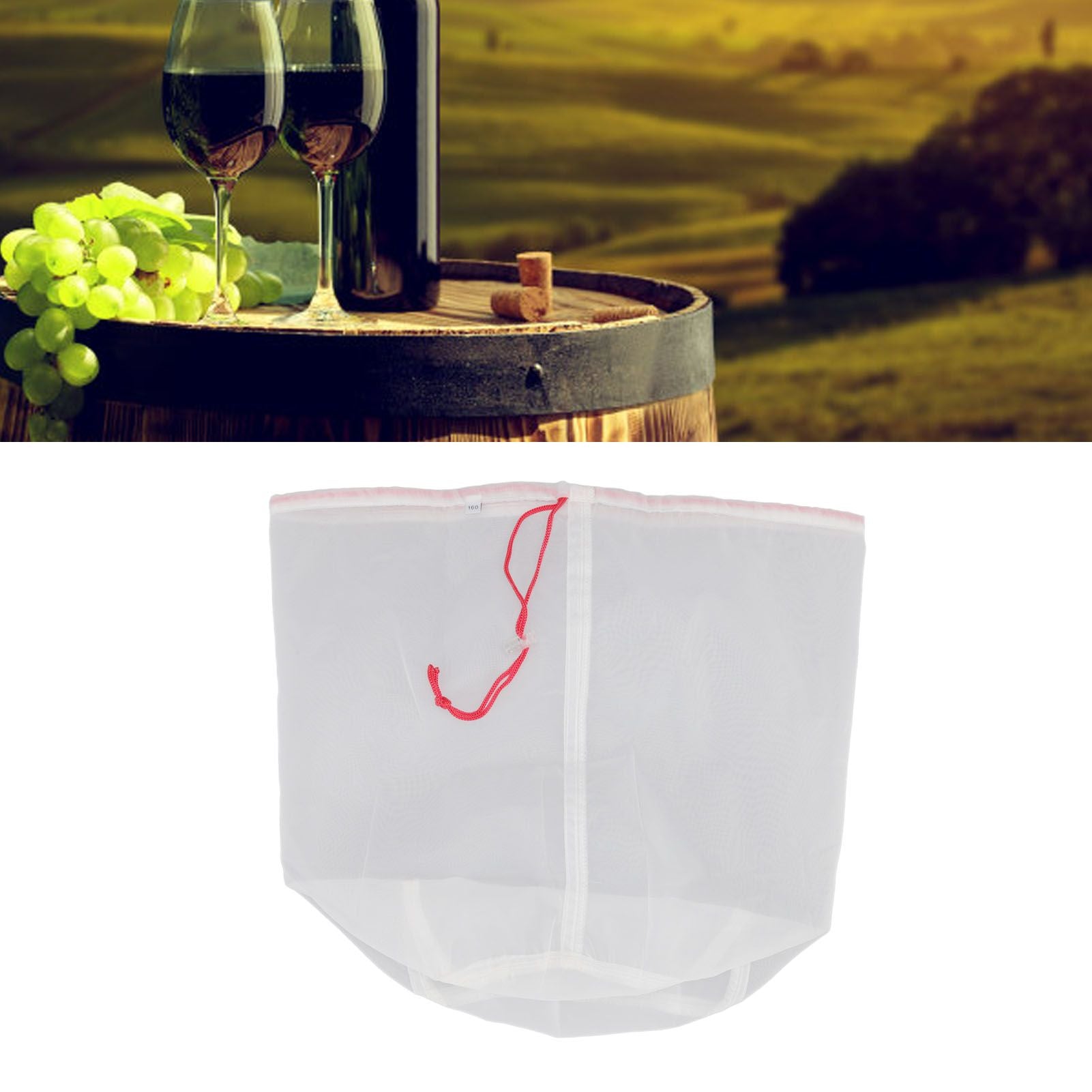 5 Gallons Brew Bags Wine Straining Bag Extra Fine Mesh for Homebrewing Milk Honey Red (160micro) V1294-YM3111220279013-0421