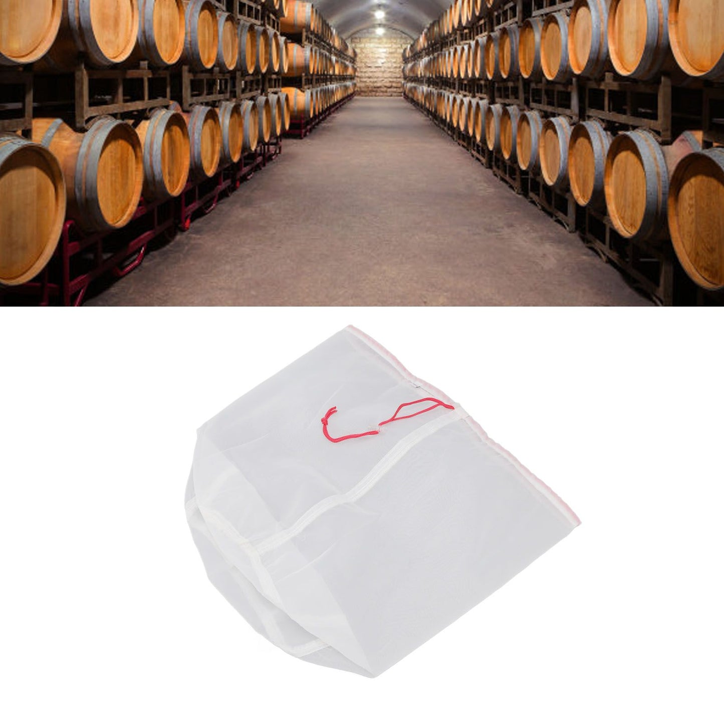 5 Gallons Brew Bags Wine Straining Bag Extra Fine Mesh for Homebrewing Milk Honey Red (160micro) V1294-YM3111220279013-0421