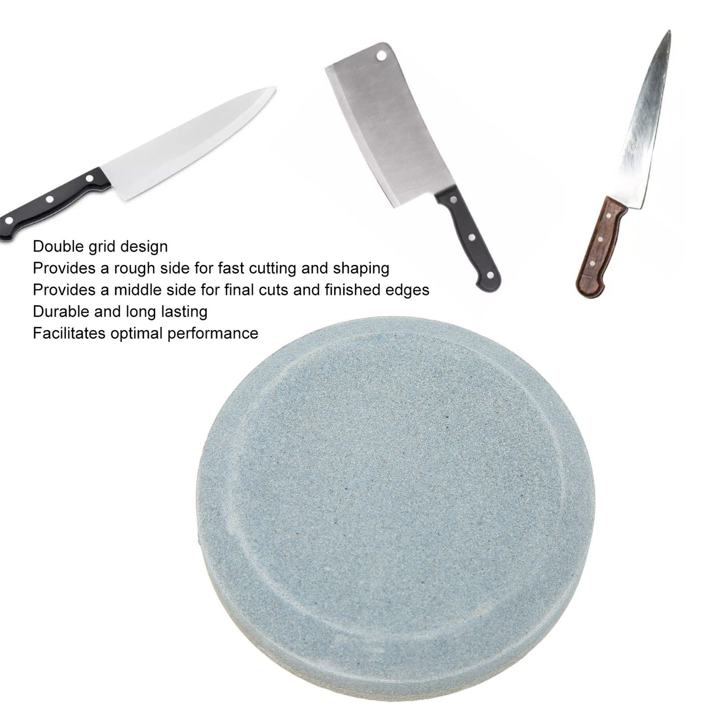 Double Sided Knife Sharpener Multifunctional Round Shape Knife Sharpening Stone for Lawn Mower Blades Machetes V1294-YM3111220279511-0421