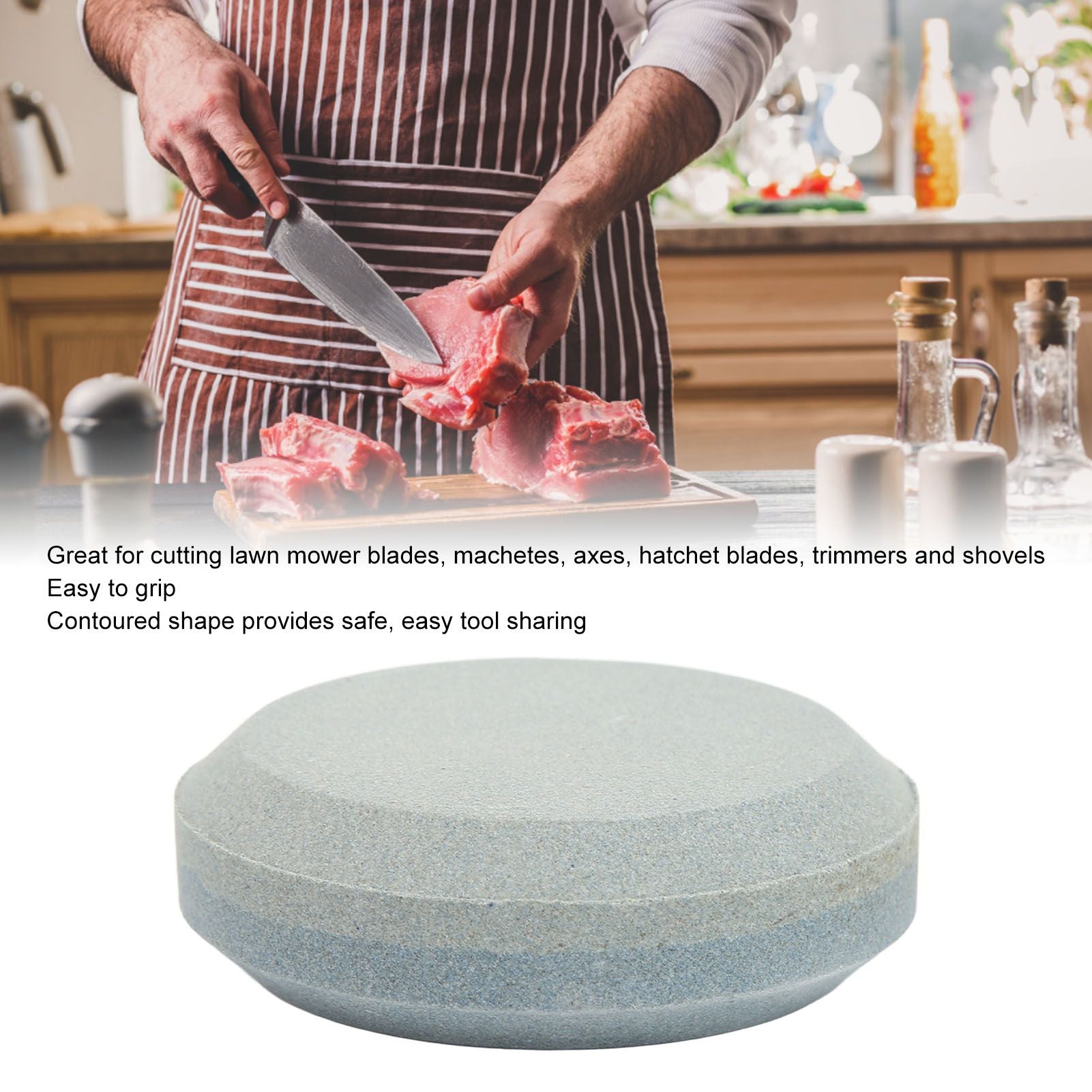 Double Sided Knife Sharpener Multifunctional Round Shape Knife Sharpening Stone for Lawn Mower Blades Machetes V1294-YM3111220279511-0421