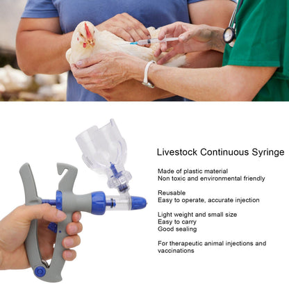 Livestock Continuous Syringe Adjustable Safe Stable Detachable Animal Continuous Injector for Chicken Sheep V1294-YM3111220280611-0421