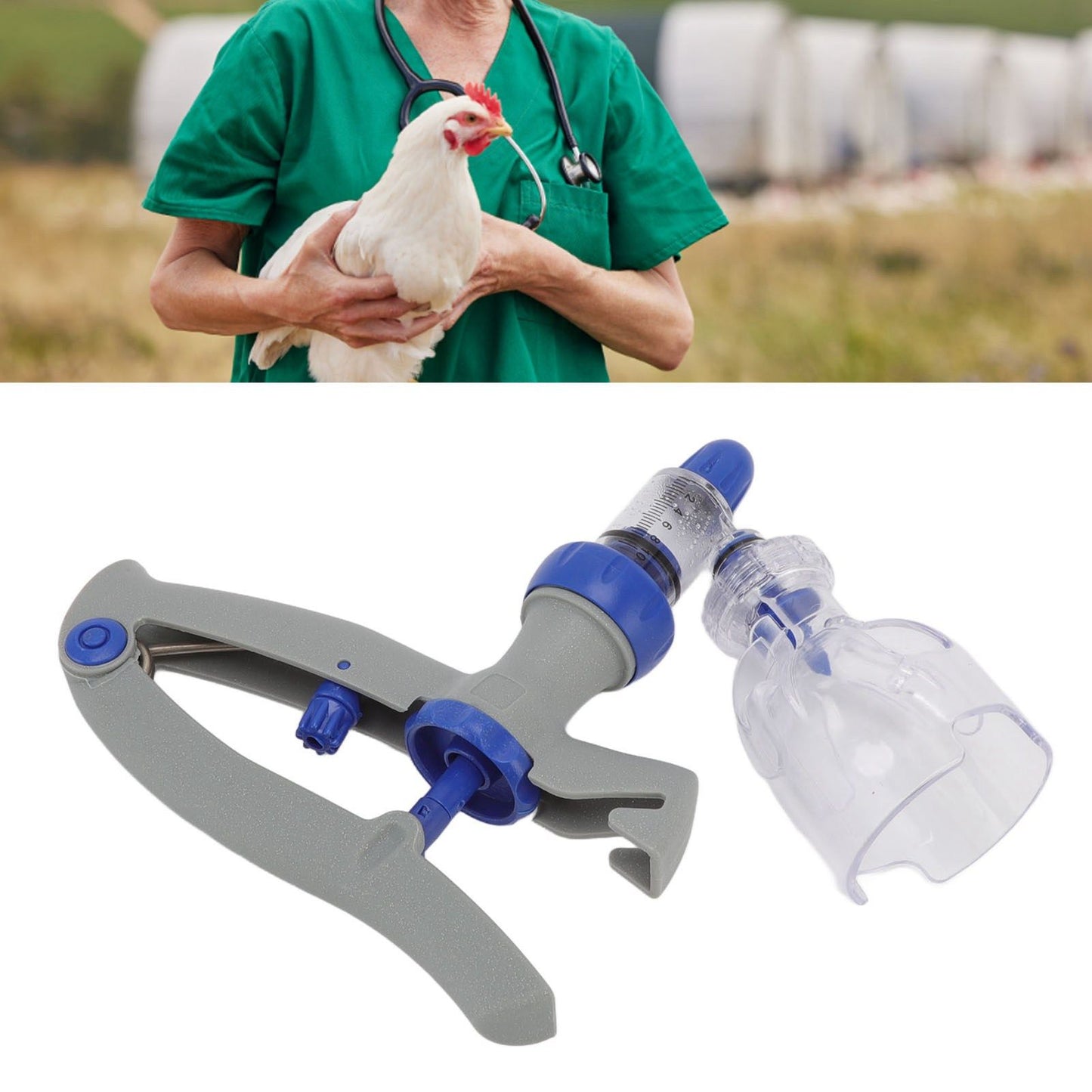 Livestock Continuous Syringe Adjustable Safe Stable Detachable Animal Continuous Injector for Chicken Sheep V1294-YM3111220280612-0421