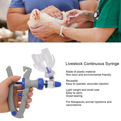Livestock Continuous Syringe Adjustable Safe Stable Detachable Animal Continuous Injector for Chicken Sheep V1294-YM3111220280612-0421