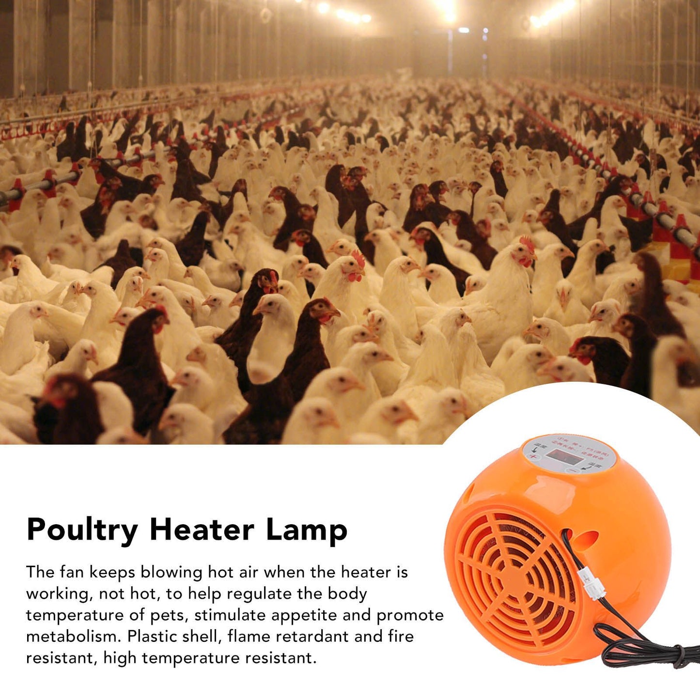 E27 Heating Lamp Auto Constant Temp Adjustable Poultry Heater Lamp for Rabbits Chickens Ducks 150W 220V V1294-YM3111220280811-0421