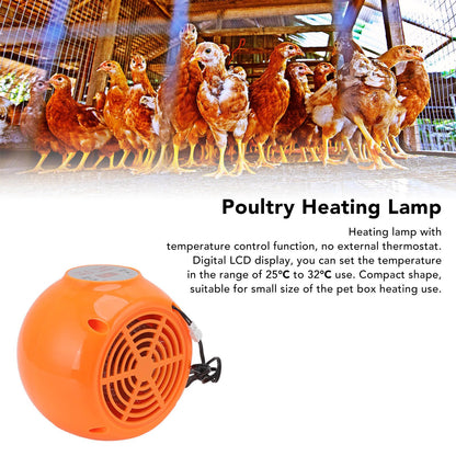 E27 Heating Lamp Auto Constant Temp Adjustable Poultry Heater Lamp for Rabbits Chickens Ducks 150W 220V V1294-YM3111220280811-0421