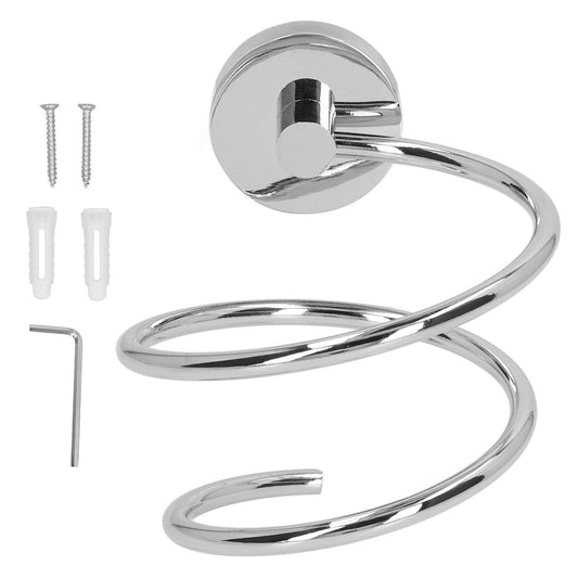 304 Stainless Steel Hair Dryer Rack Keep Tidy Wall Mount Blow Hair Dryer Holder for Bathroom Chrome Plated V1294-YM3112220069111-0421