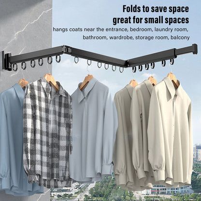 Laundry Drying Rack Retractable 3 Folding Wall Mounted Clothes Drying Rack for Entrance Bedroom Laundry Room V1294-YM3112220069411-0421