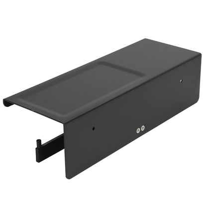 Wall Mount Toilet Paper Holder 2 Use Hotel Bathroom Tissue Waterproof with Storage Shelf Black V1294-YM3112220069511-0421