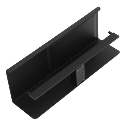 Wall Mount Toilet Paper Holder 2 Use Hotel Bathroom Tissue Waterproof with Storage Shelf Black V1294-YM3112220069511-0421