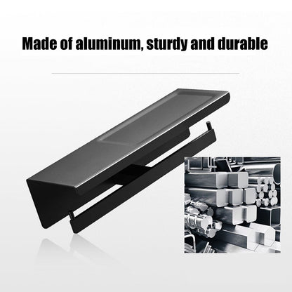 Wall Mount Toilet Paper Holder 2 Use Hotel Bathroom Tissue Waterproof with Storage Shelf Black V1294-YM3112220069511-0421