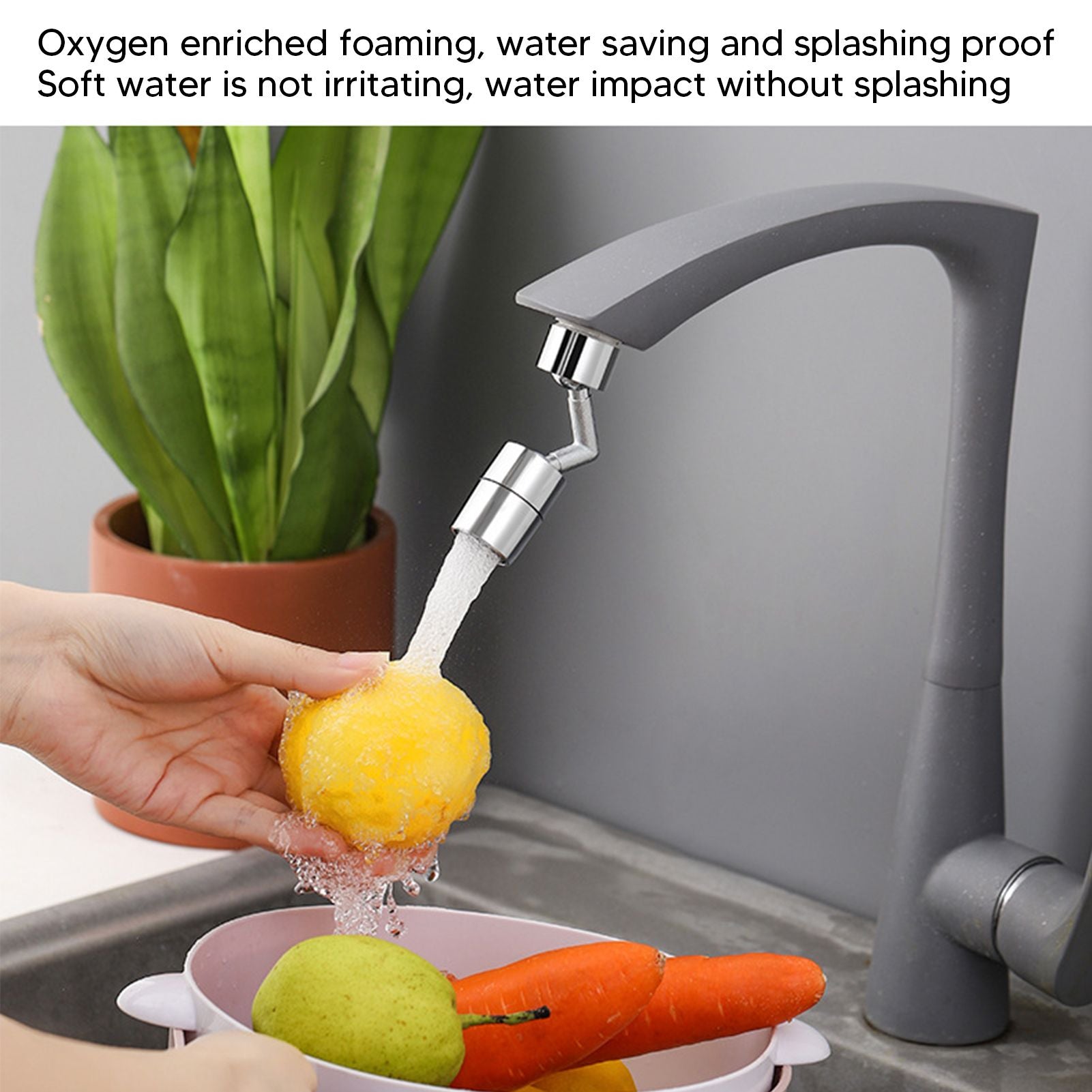 Plastic Faucet Extender 360 Degree Universal Rotating Splashing Proof Tap Aerator for Kitchen Bathroom V1294-YM3112220069911-0421