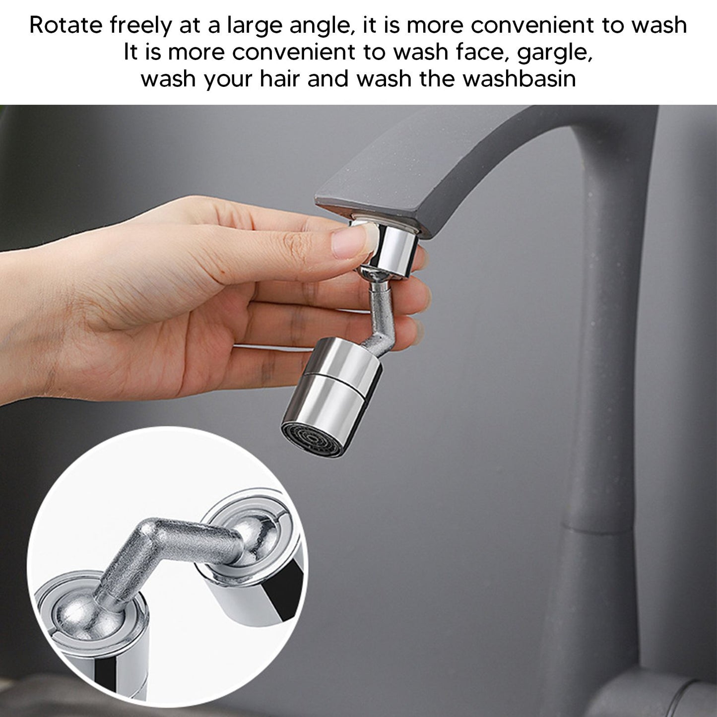 Plastic Faucet Extender 360 Degree Universal Rotating Splashing Proof Tap Aerator for Kitchen Bathroom V1294-YM3112220069911-0421