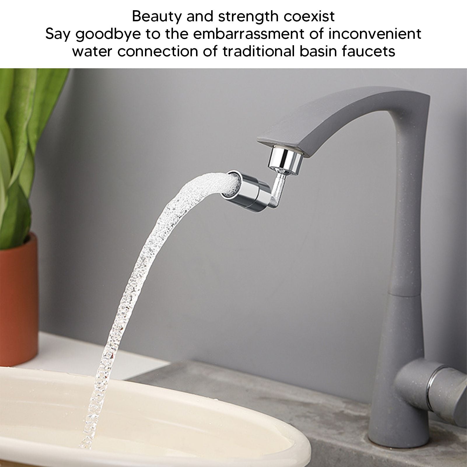 Plastic Faucet Extender 360 Degree Universal Rotating Splashing Proof Tap Aerator for Kitchen Bathroom V1294-YM3112220069911-0421