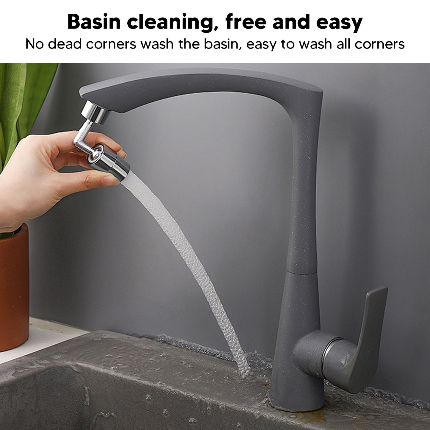 Plastic Faucet Extender 360 Degree Universal Rotating Splashing Proof Tap Aerator for Kitchen Bathroom V1294-YM3112220069911-0421