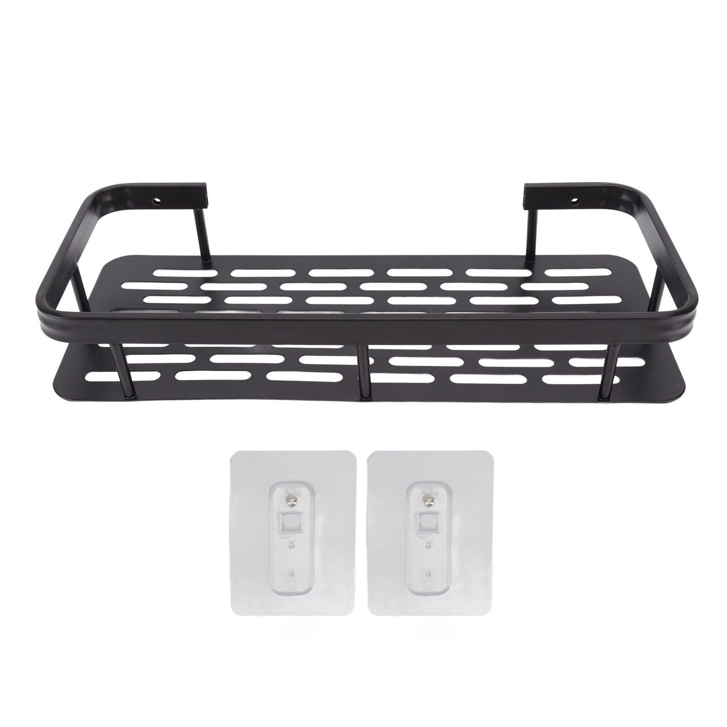 Shower Caddy Single Tier Durable Aluminium Rustproof Sticker Installation Shower Shelf for Bathroom Bedroom V1294-YM3112220070211-0421