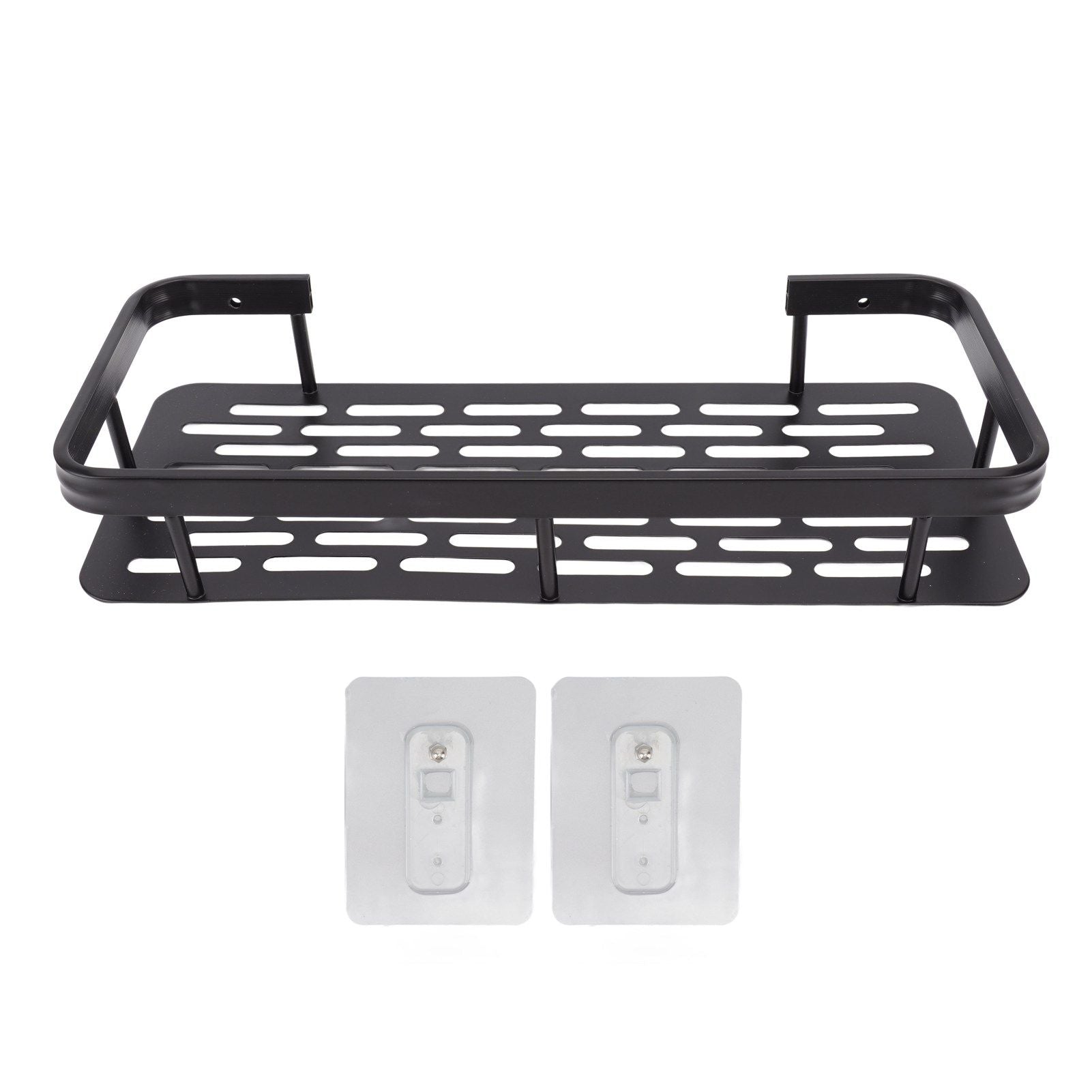 Shower Caddy Single Tier Durable Aluminium Rustproof Sticker Installation Shower Shelf for Bathroom Bedroom V1294-YM3112220070211-0421