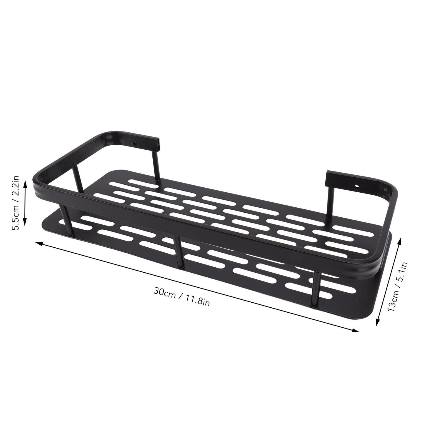 Shower Caddy Single Tier Durable Aluminium Rustproof Sticker Installation Shower Shelf for Bathroom Bedroom V1294-YM3112220070211-0421