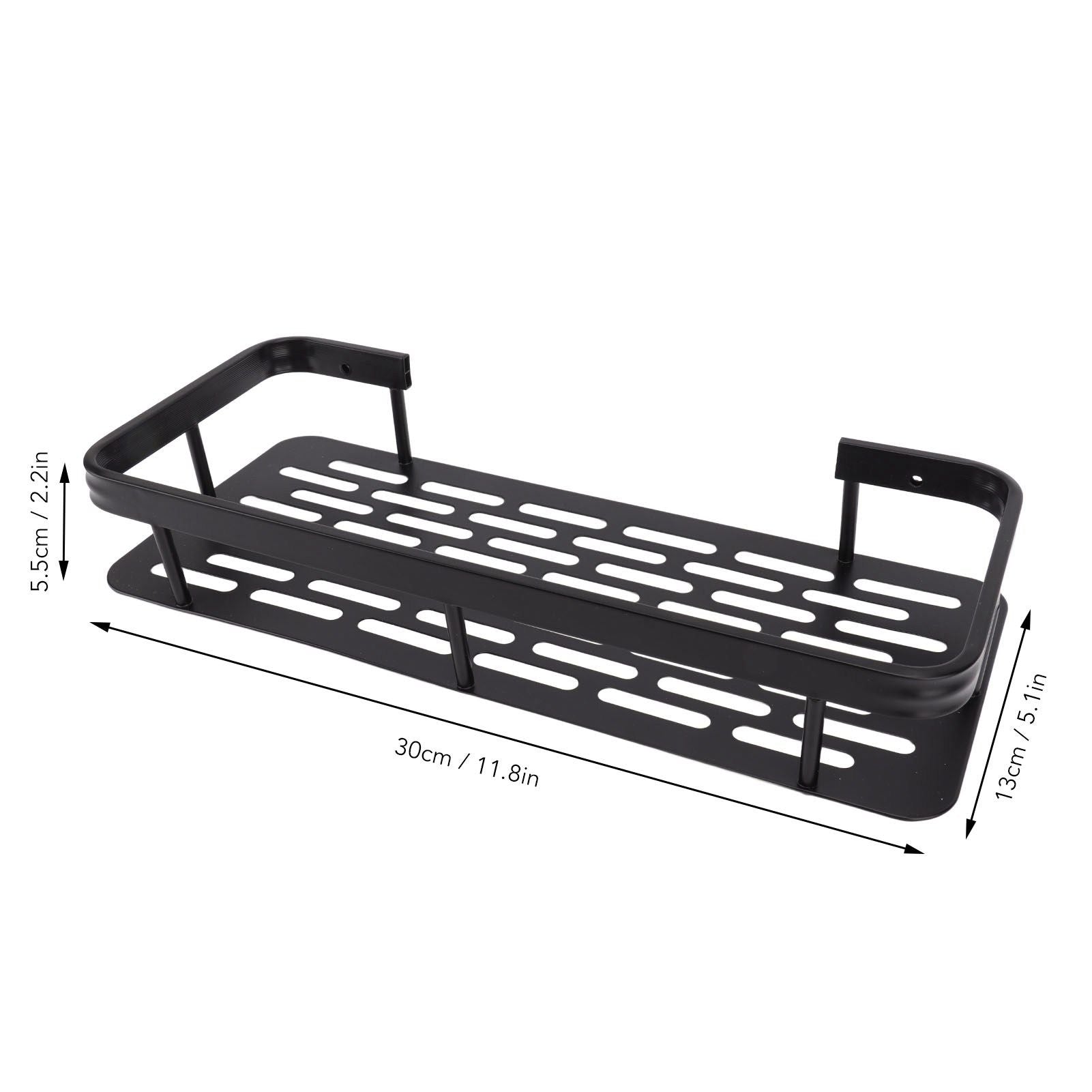 Shower Caddy Single Tier Durable Aluminium Rustproof Sticker Installation Shower Shelf for Bathroom Bedroom V1294-YM3112220070211-0421