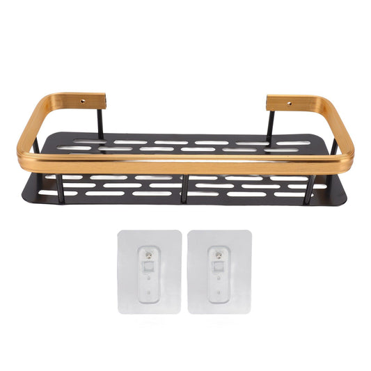 Shower Caddy Single Tier Durable Aluminium Rustproof Sticker Installation Shower Shelf for Bathroom Bedroom V1294-YM3112220070212-0421