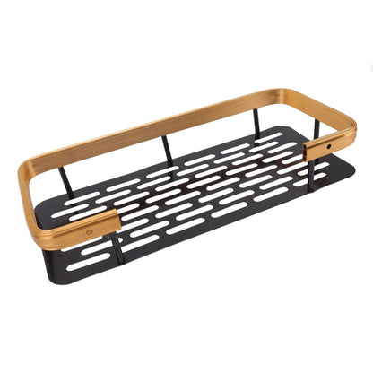 Shower Caddy Single Tier Durable Aluminium Rustproof Sticker Installation Shower Shelf for Bathroom Bedroom V1294-YM3112220070212-0421