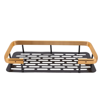 Shower Caddy Single Tier Durable Aluminium Rustproof Sticker Installation Shower Shelf for Bathroom Bedroom V1294-YM3112220070212-0421