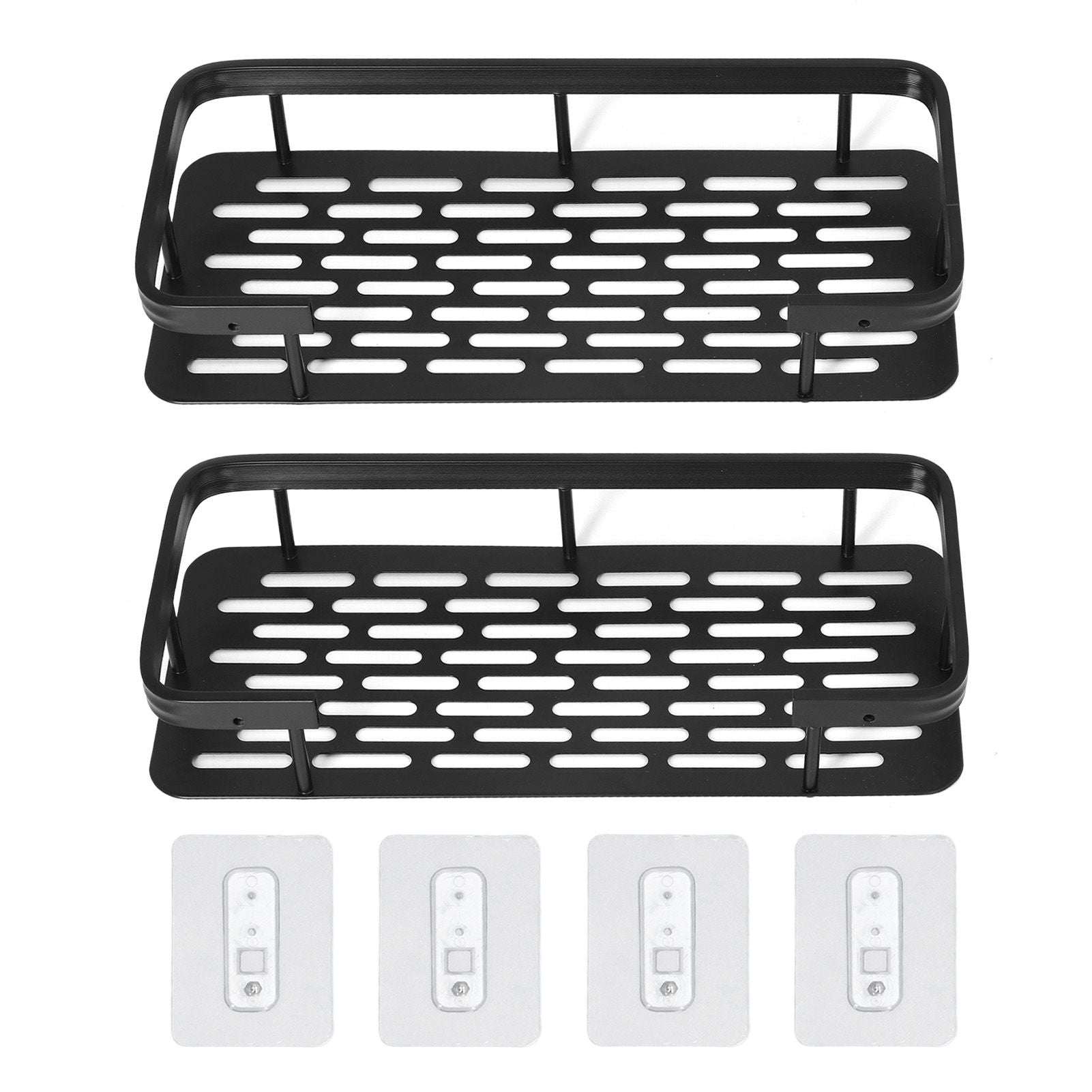Shower Caddy Double Layer Rectangle Shape Space Saving Aluminum Punching Free Installation Bathroom Supplies V1294-YM3112220070311-0421