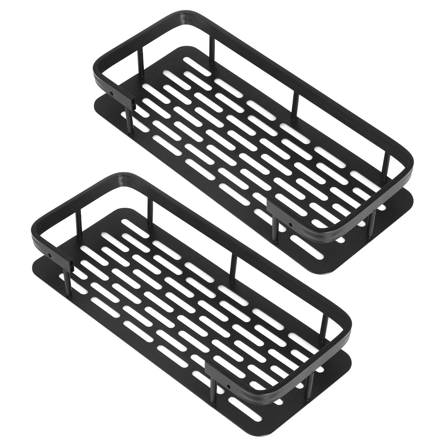 Shower Caddy Double Layer Rectangle Shape Space Saving Aluminum Punching Free Installation Bathroom Supplies V1294-YM3112220070311-0421