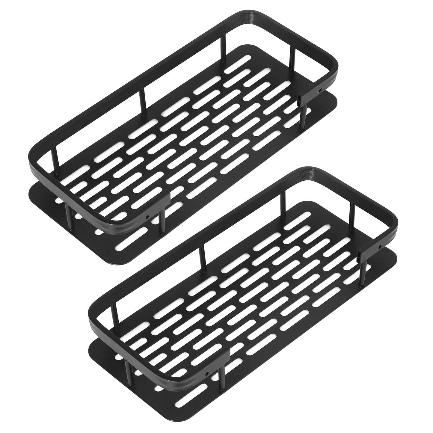 Shower Caddy Double Layer Rectangle Shape Space Saving Aluminum Punching Free Installation Bathroom Supplies V1294-YM3112220070311-0421