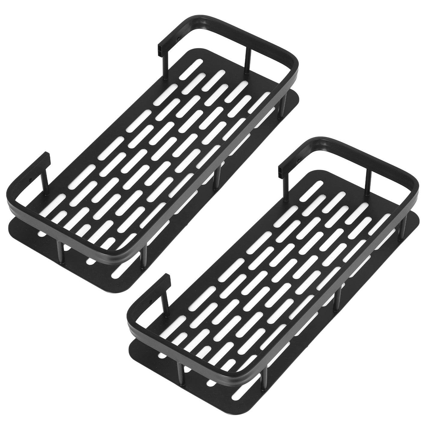 Shower Caddy Double Layer Rectangle Shape Space Saving Aluminum Punching Free Installation Bathroom Supplies V1294-YM3112220070311-0421