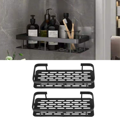 Shower Caddy Double Layer Rectangle Shape Space Saving Aluminum Punching Free Installation Bathroom Supplies V1294-YM3112220070311-0421