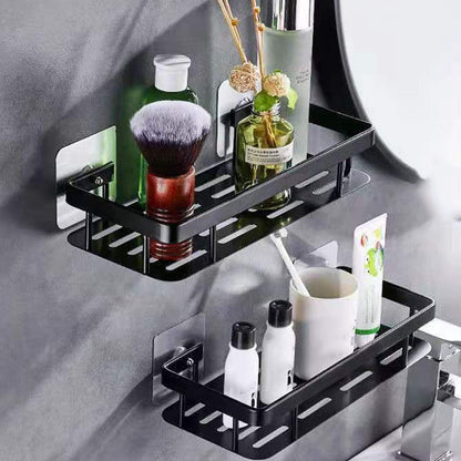 Shower Caddy Double Layer Rectangle Shape Space Saving Aluminum Punching Free Installation Bathroom Supplies V1294-YM3112220070311-0421