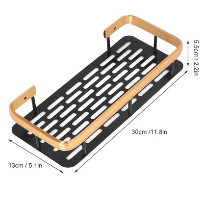 Shower Caddy Double Layer Rectangle Shape Space Saving Aluminum Punching Free Installation Bathroom Supplies V1294-YM3112220070312-0421