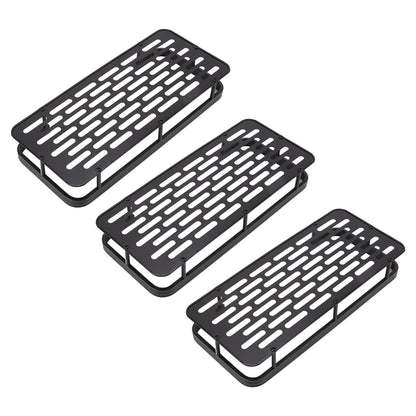 Shower Storage Rack 3 Layers Punch Free Rectangle Aluminum Shower Shelf Basket for Home Bathroom Black V1294-YM3112220070411-0421