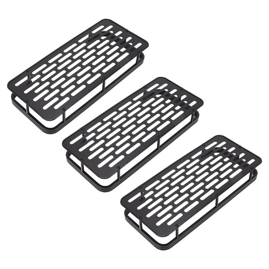 Shower Storage Rack 3 Layers Punch Free Rectangle Aluminum Shower Shelf Basket for Home Bathroom Black V1294-YM3112220070411-0421
